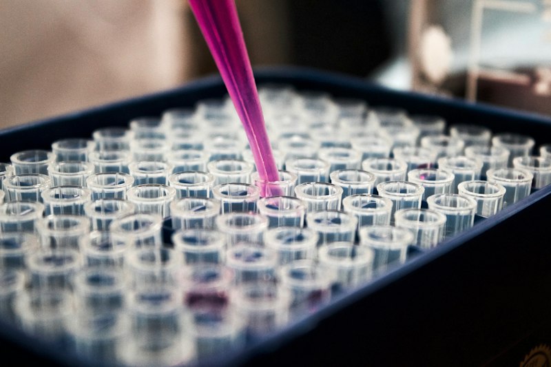 Laboratory glassware and chemical solutions in pharmaceutical development